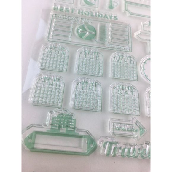 Daily Travel Planner Stamp Kit 25 Pcs Calendar Weather Activity Tracker mq - Picture 3 of 8